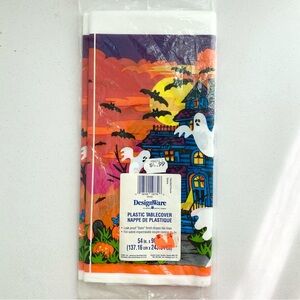 Vintage DesignWare Halloween Haunted House Theme Plastic Tablecover